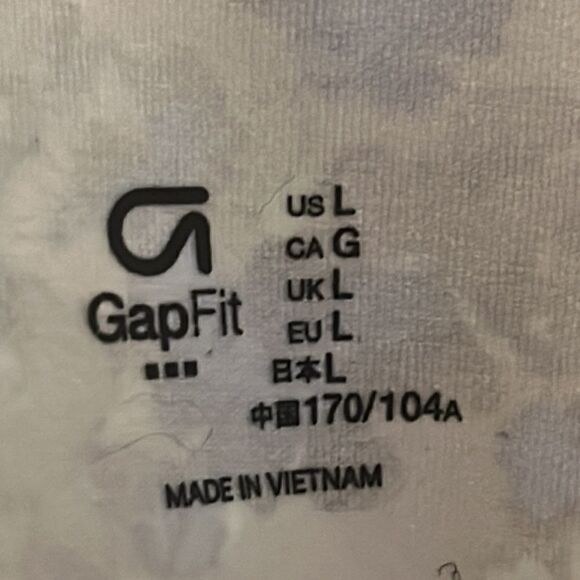 GapFit Pullover Blue and Gray Floral Pull-Over Sports Bra- Large - Picture 3 of 9